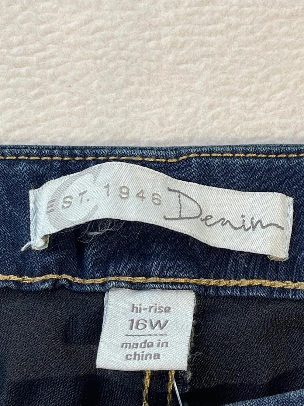 EST 1946 DENIM HIGH RISE JEGGING Dark Blue Women’s SIZE 16 W PULL ON NWT